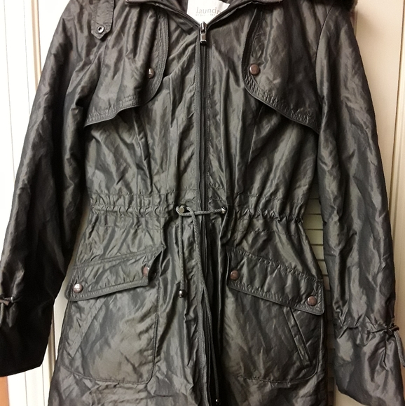 Olive Fur Collar Jacket Shelli Segal Laundry - Picture 6 of 9